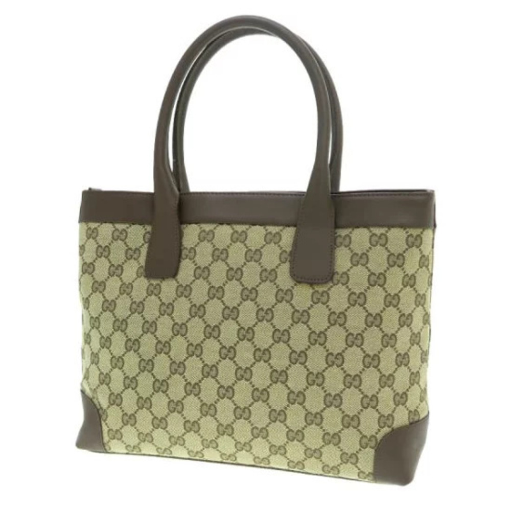 Gucci GG Canvas Tote brown leather
